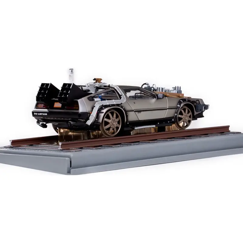 Dmc Delorean Time Machine Stainless Steel "Railroad Version" "Back To The Future: Part Iii" (1990) Movie 1/18 Diecast Model Car By Sun Star 1