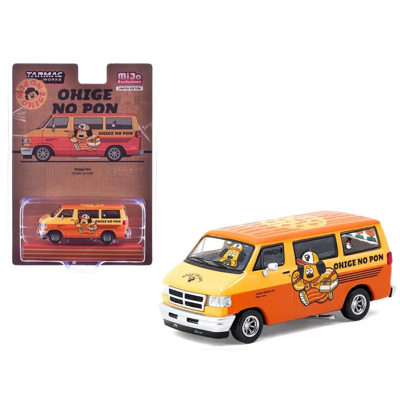 Dodge Van "Ohige No Pon" Orange Two-Tone "Global64" Series 1/64 Diecast Model By Tarmac Works 1
