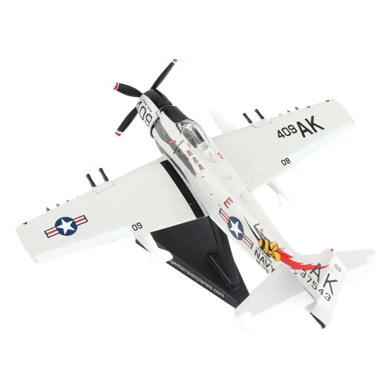 Douglas A-1 Skyraider Aircraft "Papoose Flight" United States Navy 1/110 Diecast Model Airplane By Postage Stamp 1