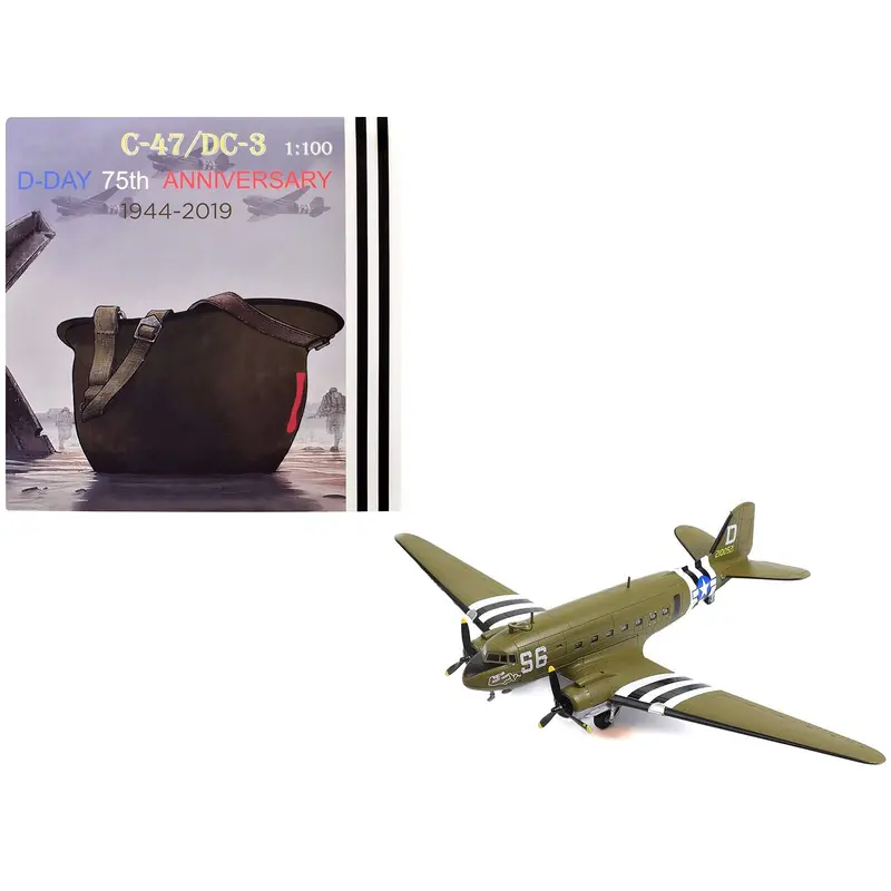 Douglas C-47 Skytrain Transport Aircraft "Night Fright 79Th Troop Carrier Squadron 436Th Troop Carrier Group D-Day" (1944) United States Army Air Forces 1/100 Diecast Model 1