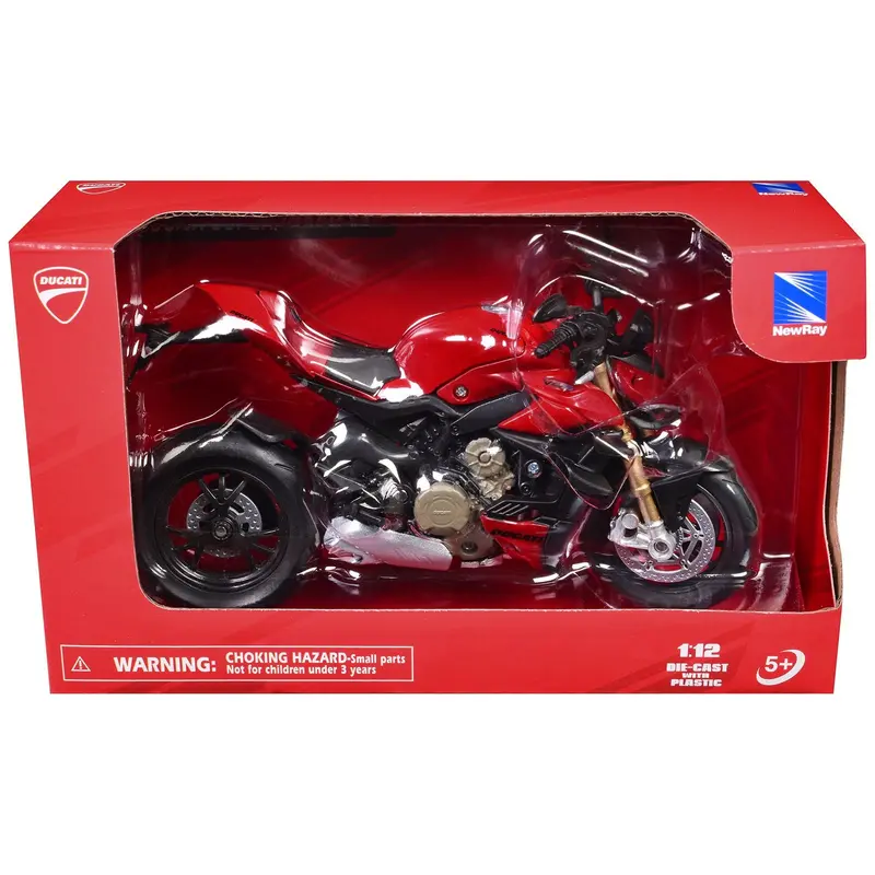 Ducati Supernaked V4s Motorcycle Red 1/12 Diecast Motorcycle Model By New Ray 1