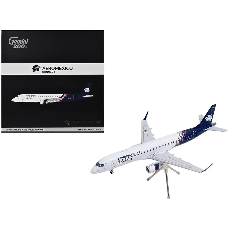 Embraer Erj-190 Commercial Aircraft "Aeromexico Connect" (Xa-Iac) White With Blue Tail "Gemini 200" Series 1/200 Diecast Model Airplane By Geminijets 1