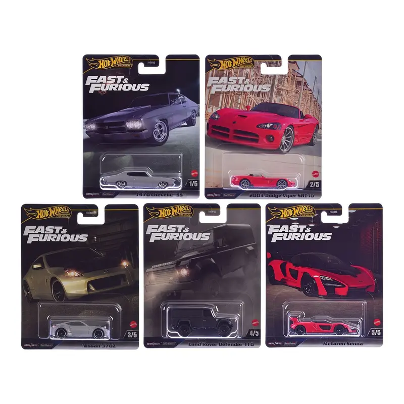 "Fast & Furious" 2024 5 Piece Set J Diecast Model Cars By Hot Wheels 1