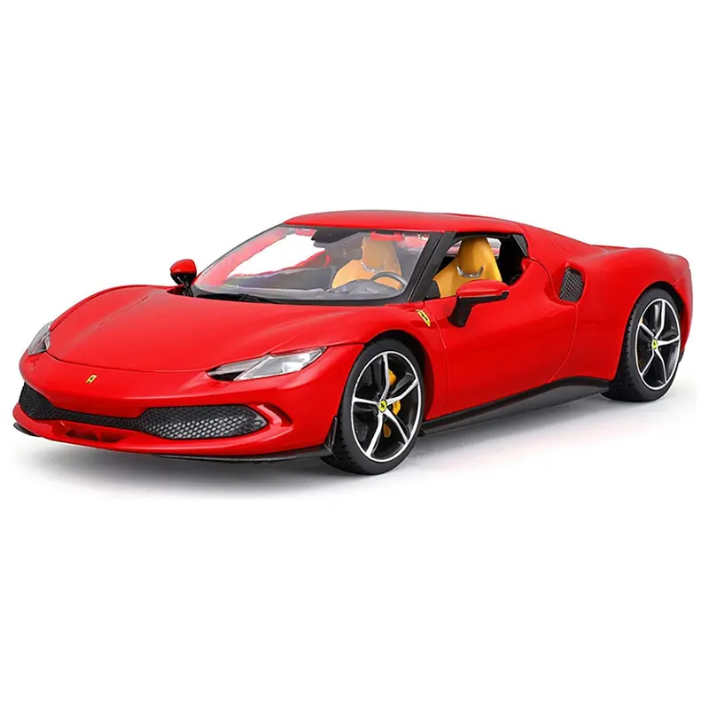 Ferrari 296 Gtb Red "Race + Play" Series 1/18 Diecast Model Car By Bburago 1