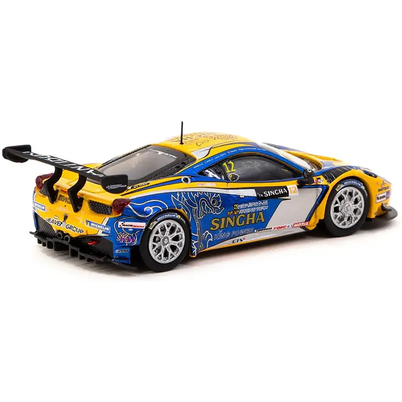 Ferrari 458 Italia Gt3 #12 Carlo Van Dam - Piti Bhirombhakdi "Singha Motorsport" "Gt Asia Series" (2016) "Hobby64" Series 1/64 Diecast Model Car By Tarmac Works 1