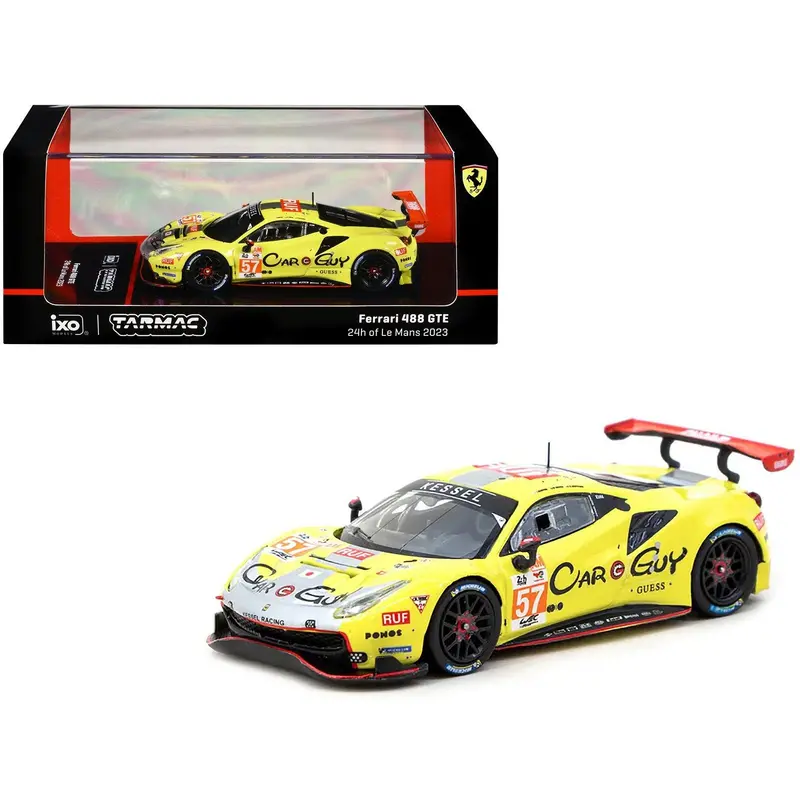 Ferrari 488 Gte #57 Scott Huffaker - Takeshi Kimura - Daniel Serra "Kessel Racing" "24 Hours Of Le Mans" (2023) "Hobby64" Series 1/64 Diecast Model Car By Tarmac Works 1