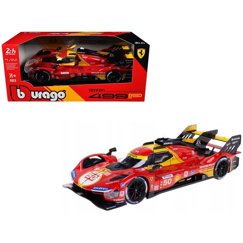 Ferrari 499P #50 Antonio Fuoco - Miguel Molina - Nicklas Nielsen "Ferrari Af Corse" Winner "24 Hours Of Le Mans" (2024) "Racing" Series 1/24 Diecast Model Car By Bburago 1