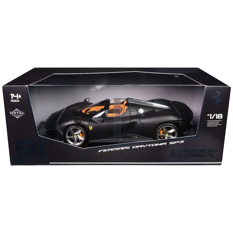 Ferrari Daytona Sp3 Carbon Fiber "Carbon Series - Bburago 50Th Anniversary" 1/18 Diecast Model Car By Bburago 1