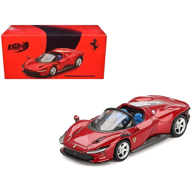 Ferrari Daytona Sp3 Rosso Imola Red With Blue Interior 1/64 Diecast Model Car By Bbr 1