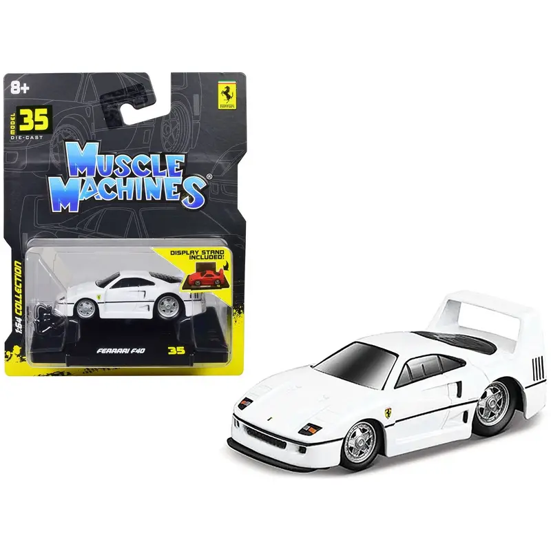 Ferrari F40 White 1/64 Diecast Model Car By Muscle Machines 1