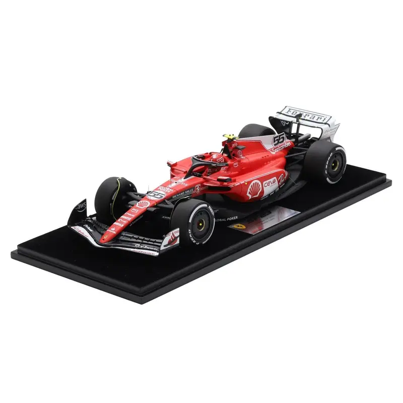 Ferrari Sf-23 #55 Carlos Sainz Formula One F1 "Las Vegas Gp" (2023) With Acrylic Display Case 1/18 Model Car By Looksmart 1