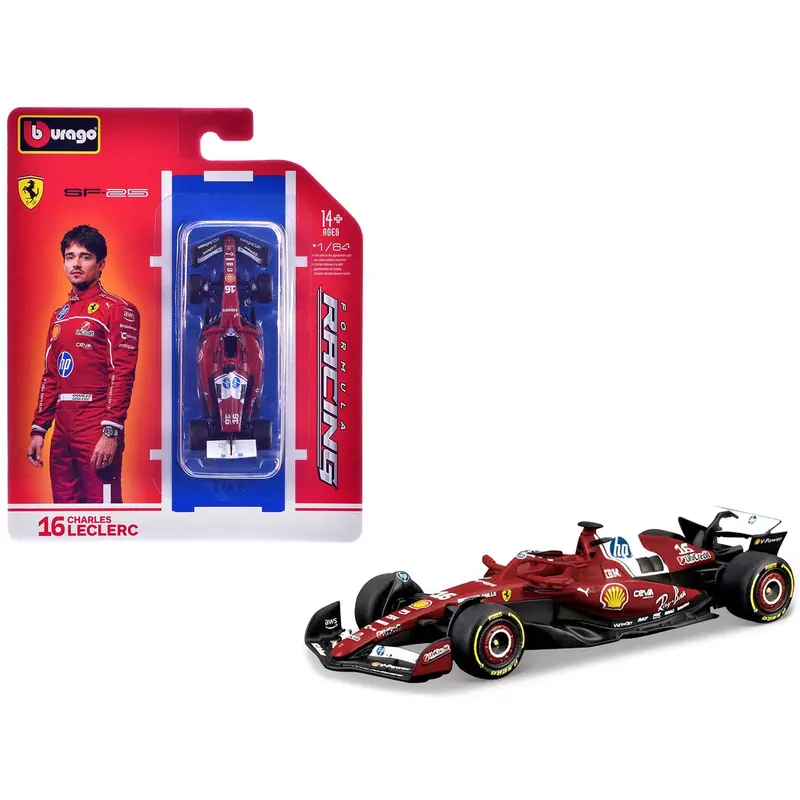 Ferrari Sf-25 #16 Charles Leclerc Formula One F1 World Championship (2025) "Formula Racing" Series 1/64 Diecast Model Car By Bburago 1