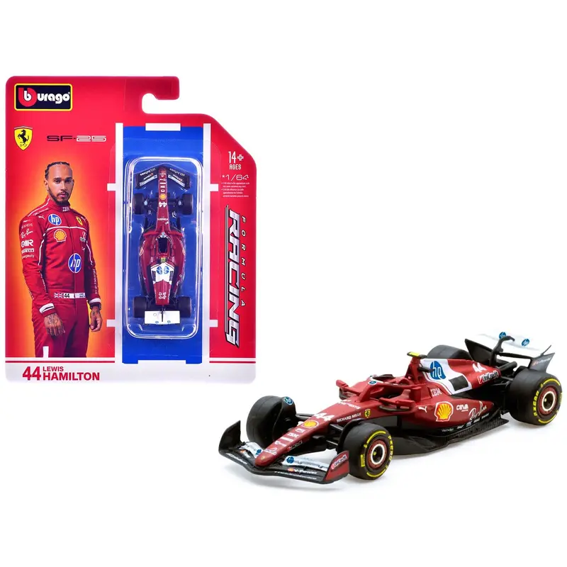 Ferrari Sf-25 #44 Lewis Hamilton Formula One F1 World Championship (2025) "Formula Racing" Series 1/64 Diecast Model Car By Bburago 1