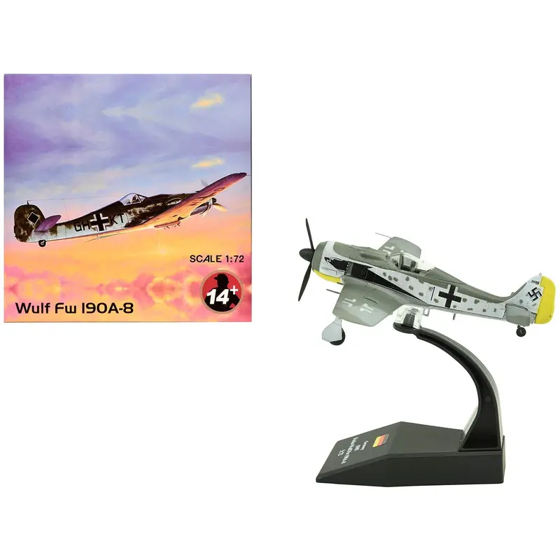 Focke-Wulf Fw 190A-8 Fighter Aircraft "98-Victory Ace Staffelkapitaen Horst Hannig I./Jg 2 Triqueville France" (1943) German Luftwaffe 1/72 Diecast Model Airplane 1