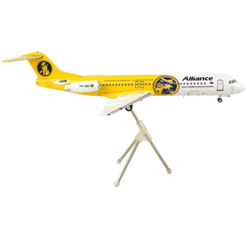 Fokker F100 Commercial Aircraft "Alliance Airlines" White And Yellow "Gemini 200" Series 1/200 Diecast Model Airplane By Geminijets 1