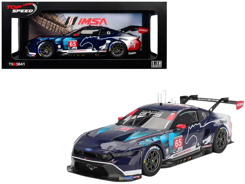 Ford Mustang Gt3 #65 Christopher Mies - Dennis Olsen - Frederic Vervisch "Ford Multimatic Motorsports" Gtd Pro Class Winner Imsa "24 Hours Of Daytona" (2025) 1/18 Model Car By Top Speed 1