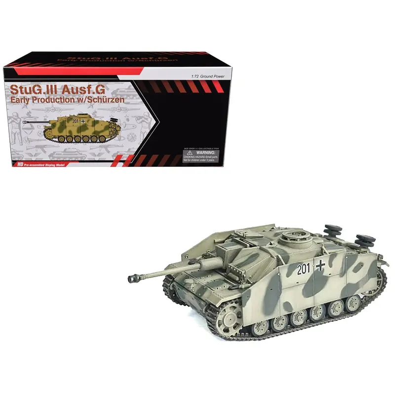 Germany Stug.Iii Ausf.G Early Production Tank With Schurzen #201 "Stug Brigade 242 Italy" (1943) "Neo Dragon Armor" Series 1/72 Plastic Model By Dragon Models 1