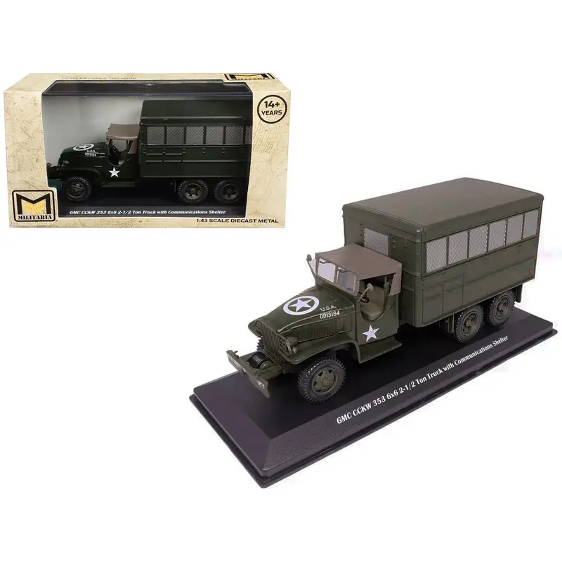 Gmc Cckw 353 6X6 2-1/2 Ton Truck With Communications Shelter Olive Drab "United States Army" 1/43 Diecast Model By Militaria Die Cast 1