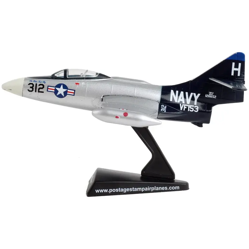Grumman F9f/F-9 Panther/Cougar Aircraft "Blue-Tail Fly" United States Navy 1/100 Diecast Model Airplane By Postage Stamp 1