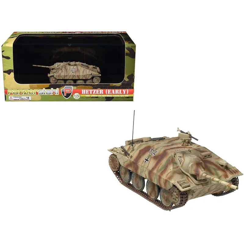 Hetzer (Early) Tank Destroyer "#114 Hilde Nove Mesto Czechoslovakia" (1945) German Army 1/72 Diecast Model By Panzerstahl 1
