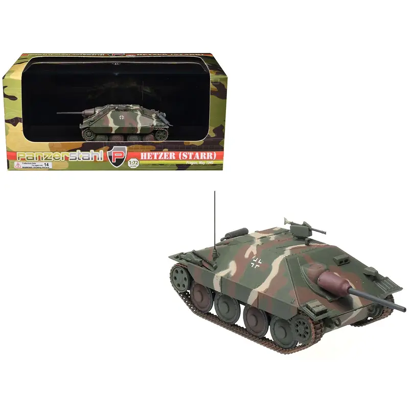 Hetzer (Starr) Tank Destroyer "Prague" (1945) German Army 1/72 Diecast Model By Panzerstahl 1