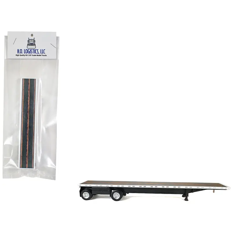 High Boy Spread Axle Flatbed Trailer White 1/87 (Ho) Plastic Model Car By Ho Logistics 1