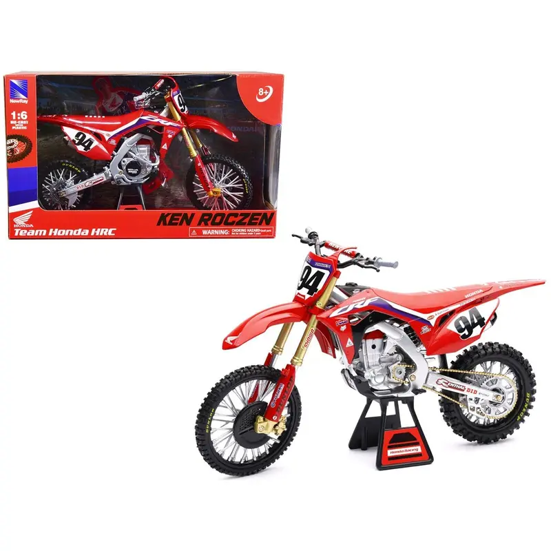Honda Crf 450R Dirt Bike Motorcycle #94 Ken Roczen Red "Team Honda Hrc" 1/6 Diecast Model By New Ray 1