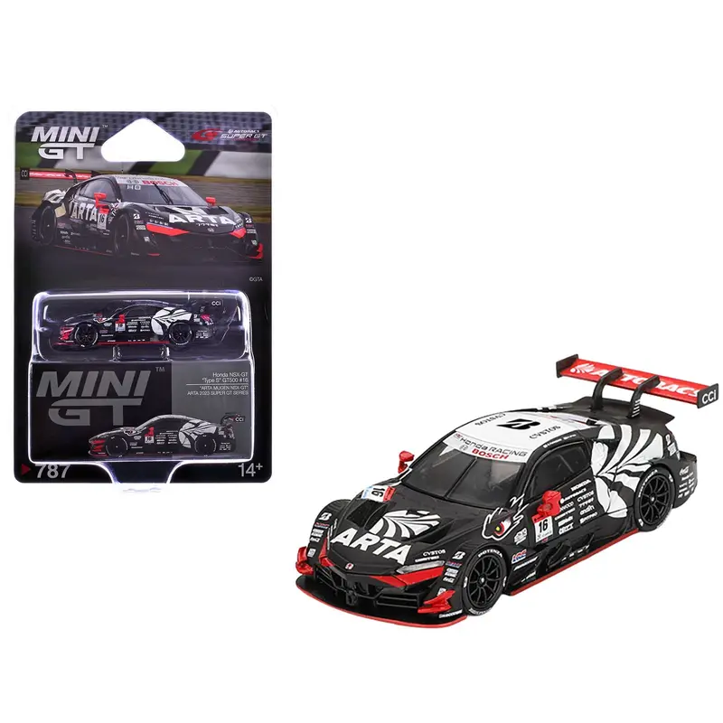 Honda Nsx-Gt "Type S" Gt500 #16 Nirei Fukuzumi - Hiroki Otsu "Arta" "Super Gt Series" (2023) Limited Edition 1/64 Diecast Model Car By Mini Gt 1