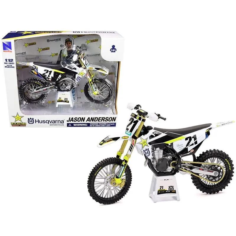 Husqvarna Fc450 #21 Jason Anderson "Rockstar Energy Drink" 1/12 Diecast Motorcycle Model By New Ray 1
