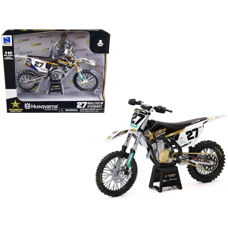 Husqvarna Fc450 Motorcycle #27 Malcolm Stewart "Rockstar Energy Drink" 1/12 Diecast Model By New Ray 1