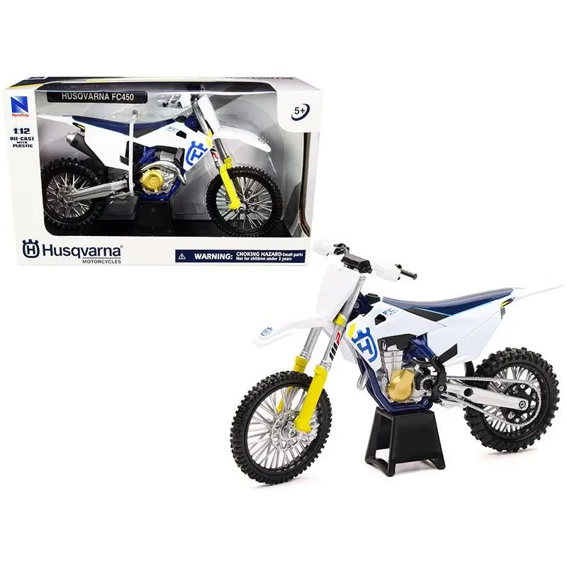 Husqvarna Fc450 White And Blue 1/12 Diecast Motorcycle Model By New Ray 1