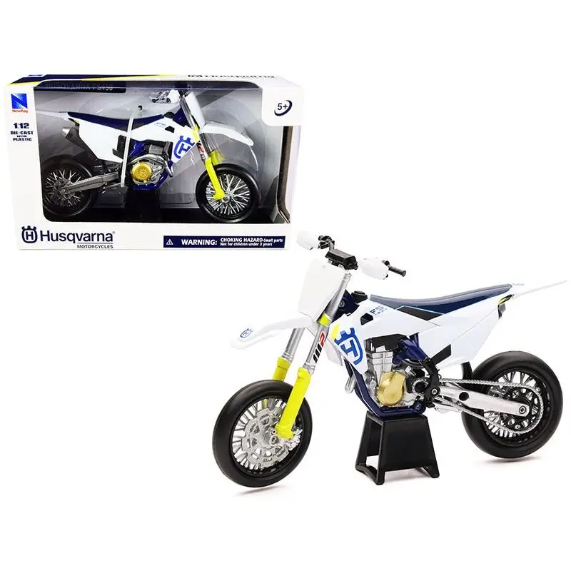 Husqvarna Fs450 White And Blue 1/12 Diecast Motorcycle Model By New Ray 1