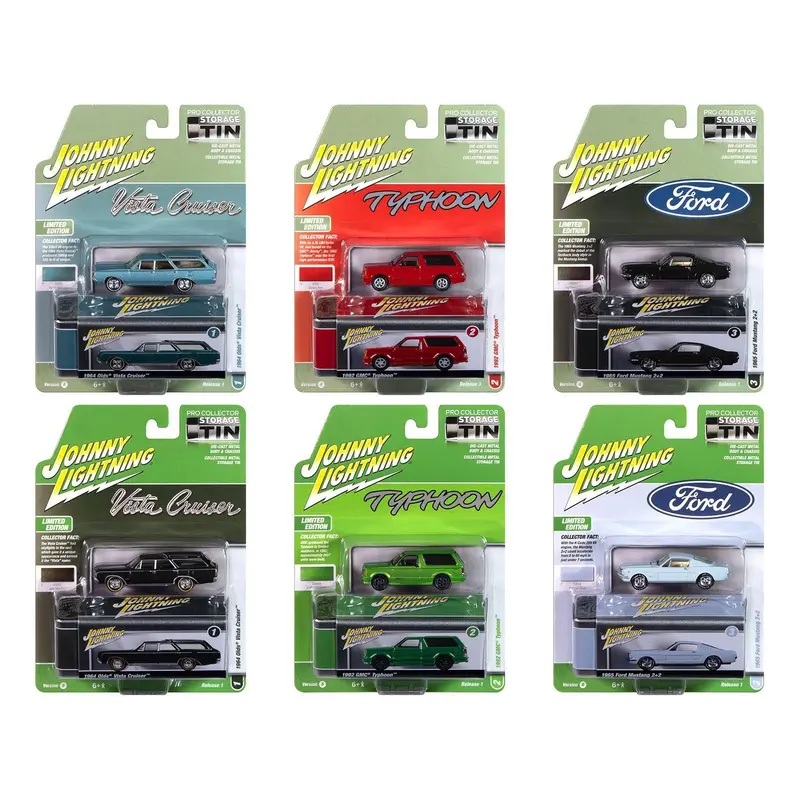 Johnny Lightning Collector's Tin 2025 Set Of 6 Cars Release 1 Limited Edition 1 1/64 Diecast Model Cars By Johnny Lightning 1