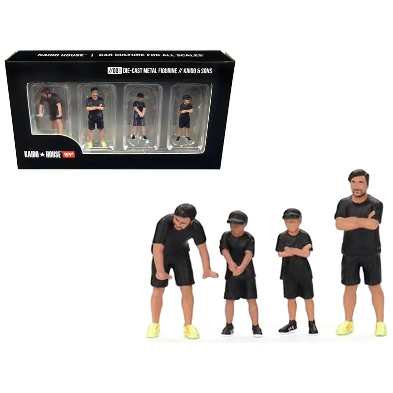 "Kaido And Sons" 4 Piece Diecast Figure Set For 1/64 Scale Models By True Scale Miniatures 1