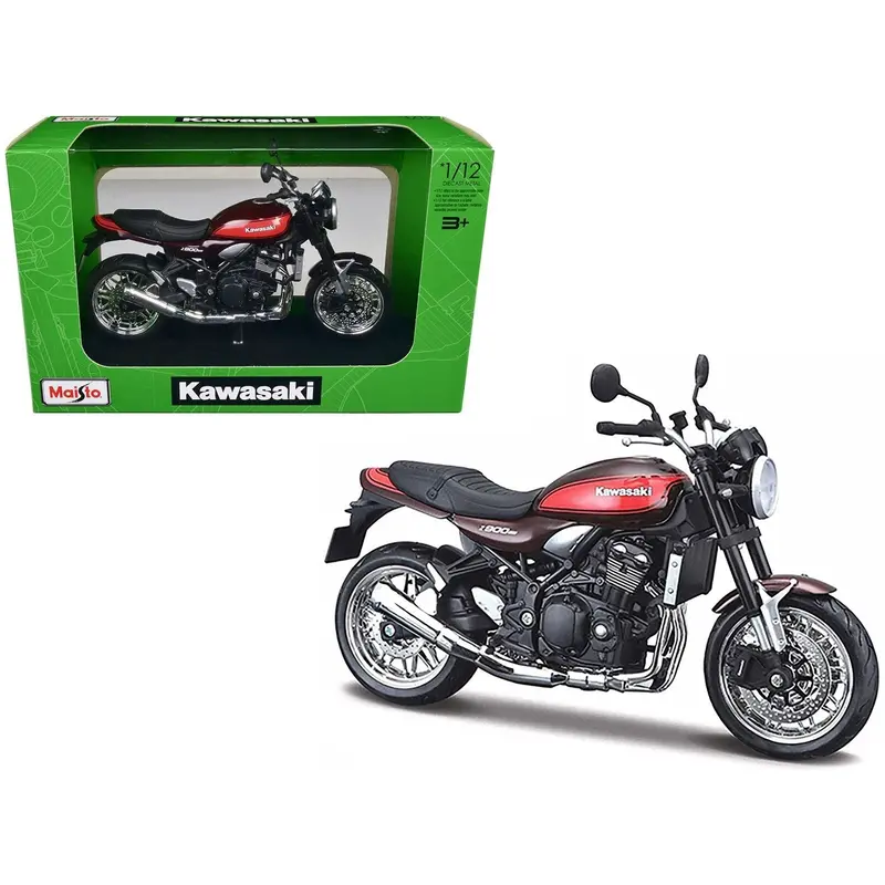 Kawasaki Z900rs Brown With Orange Stripes With Stand 1/12 Diecast Motorcycle Model By Maisto 1