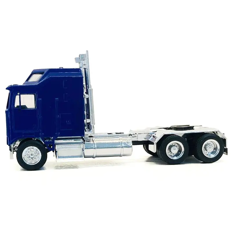 Kenworth K100 With 1-Bar Grill And X-Long Chrome Chassis Blue 1/87 (Ho) Plastic Model Car By Promotex 1