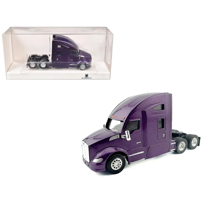 Kenworth T680 Sleeper Cab Purple Metallic 1/87 (Ho) Plastic Model Car By Ho Logistics 1