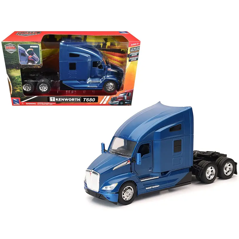 Kenworth T680 Truck Tractor Blue Metallic "Long Haul Truckers" Series 1/32 Diecast Model By New Ray 1