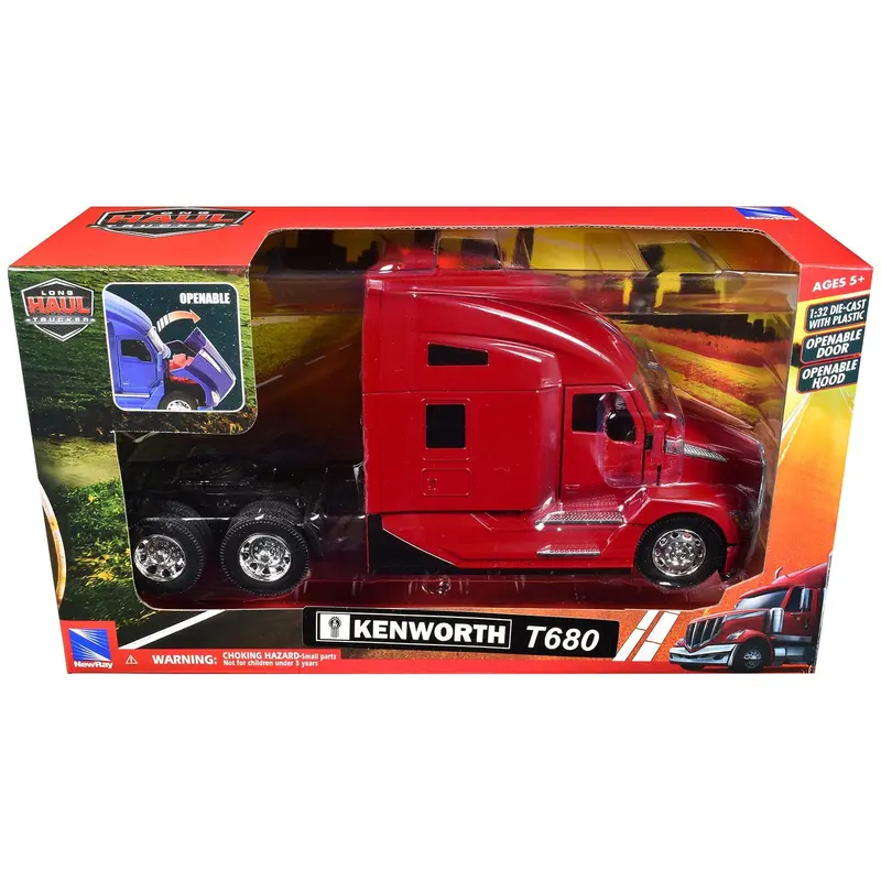 Kenworth T680 Truck Tractor Red "Long Haul Truckers" Series 1/32 Diecast Model By New Ray 1