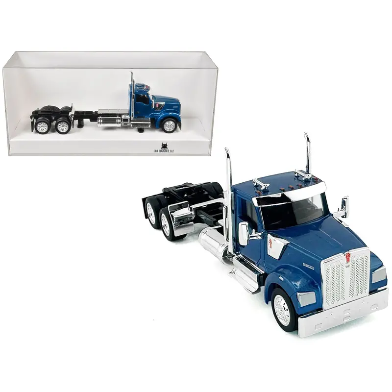 Kenworth W990 2-Axel Day Cab Blue Metallic 1/87 (Ho) Plastic Model Car By Ho Logistics 1