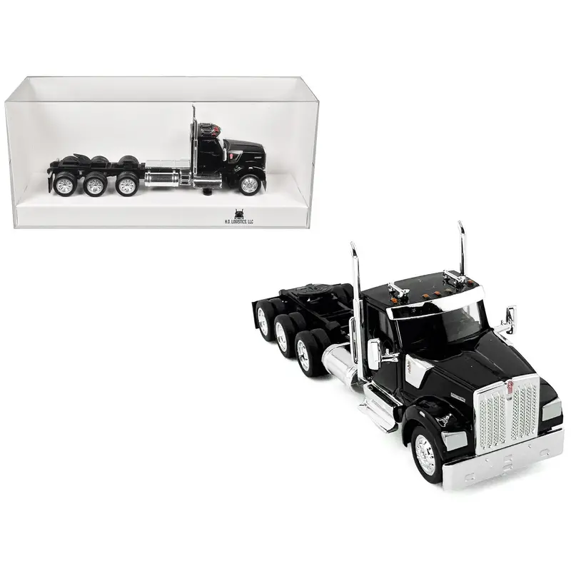 Kenworth W990 3-Axel Day Cab Black 1/87 (Ho) Plastic Model Car By Ho Logistics 1