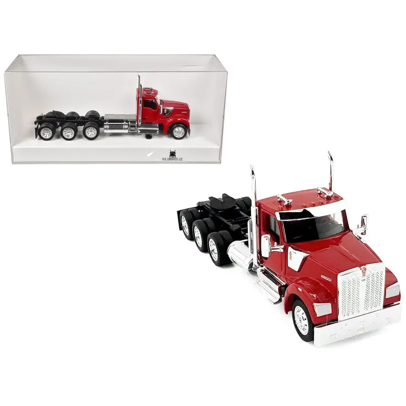 Kenworth W990 3-Axel Day Cab Red 1/87 (Ho) Plastic Model Car By Ho Logistics 1