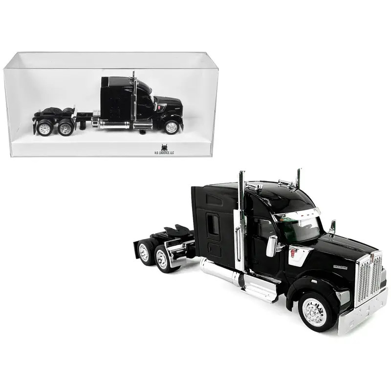 Kenworth W990 With Stand Up Sleeper Cab Black 1/87 (Ho) Plastic Model Car By Ho Logistics 1