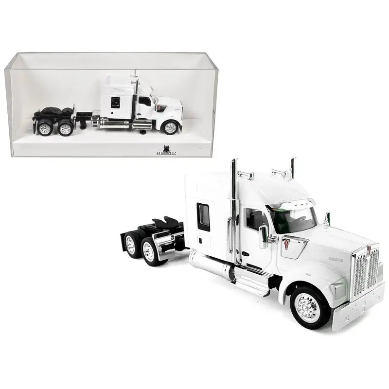 Kenworth W990 With Stand Up Sleeper Cab White 1/87 (Ho) Plastic Model Car By Ho Logistics 1