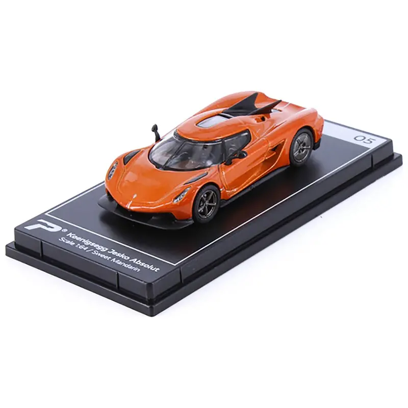 Koenigsegg Jesko Absolut Sweet Mandarin Orange Metallic "Hypercar League Collection" 1/64 Diecast Model Car By Postercars 1