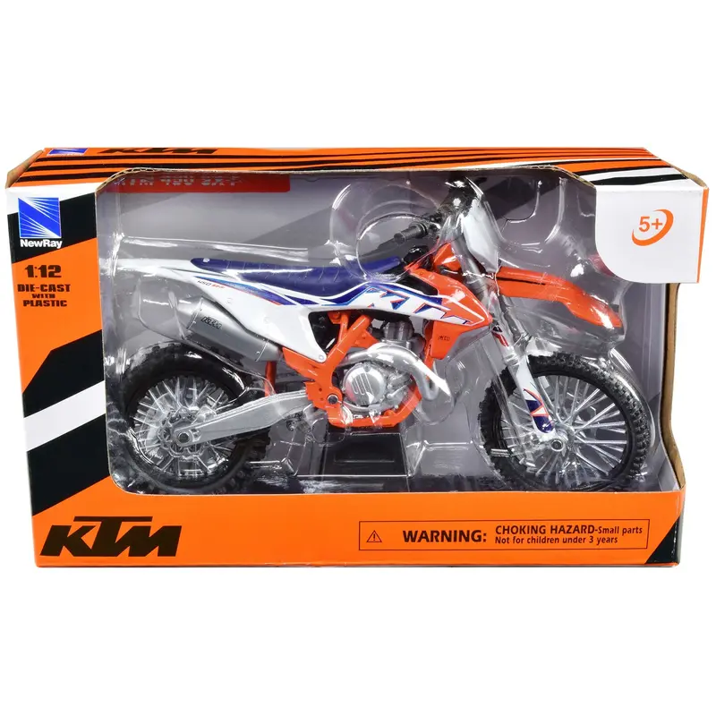 Ktm 450 Sx-F Dirt Bike Motorcycle Orange And White 1/12 Diecast Motorcycle Model By New Ray 1