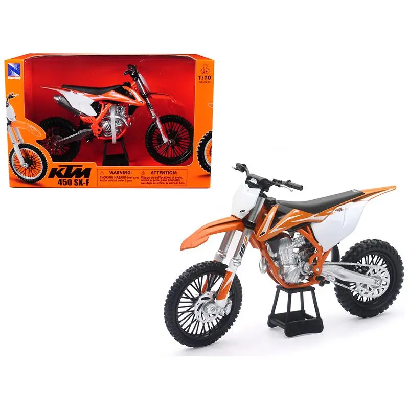 Ktm 450 Sx-F Dirt Bike Orange And White 1/10 Diecast Motorcycle Model By New Ray 1