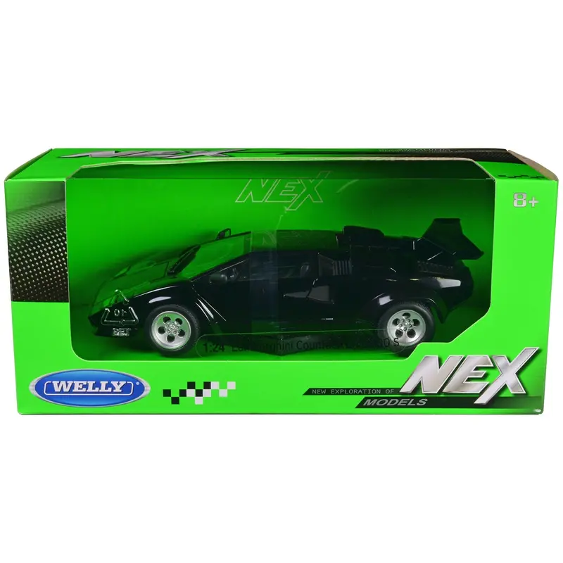 Lamborghini Countach Lp 5000 S Black "Nex Models" Series 1/24 Diecast Model Car By Welly 1