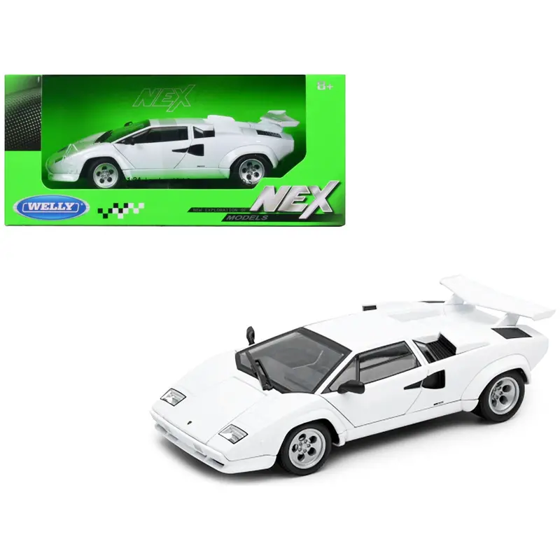 Lamborghini Countach Lp 5000 S White "Nex Models" Series 1/24 Diecast Model Car By Welly 1