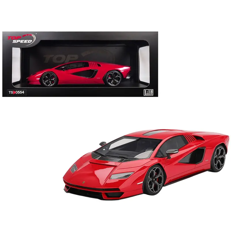Lamborghini Countach Lpi 800-4 Rosso Mars Red 1/18 Model Car By Top Speed 1